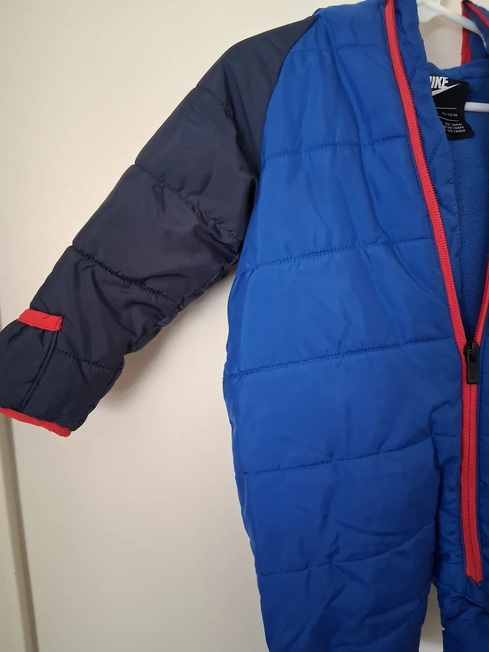 Nike Kids Blue and Navy Insulated One-Piece Snowsuit